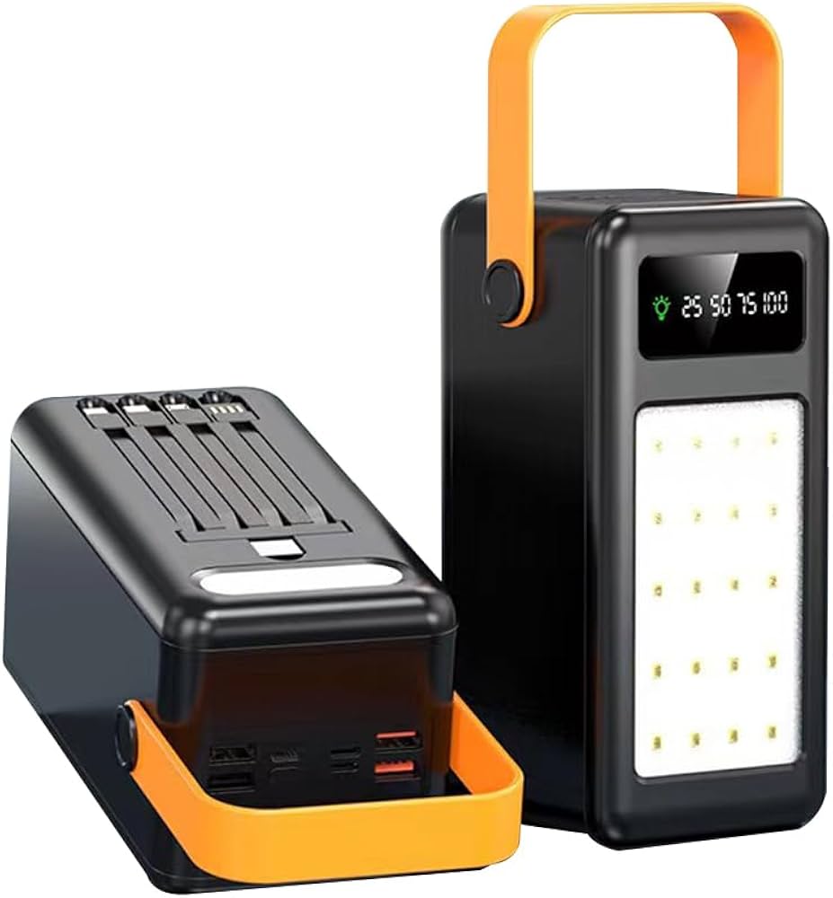 Banque d'alimentation 80000 Mah 22.5W câble intégré de charge ultra rapide, lumière de secours LED, banque d'alimentation à affichage numérique grand écran