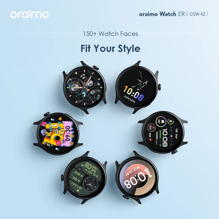 Montre connectée Oraimo ER OSW-42, écran AMOLED 1,43", étanche IP68 - Noir