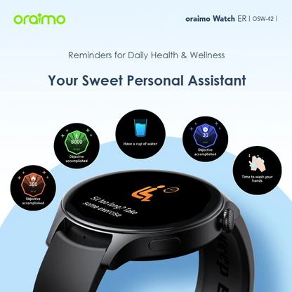 Montre connectée Oraimo ER OSW-42, écran AMOLED 1,43", étanche IP68 - Noir