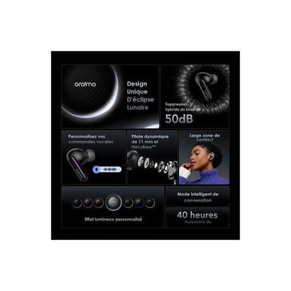 Oraimo Oraimo Écouteurs Bluetooth SpaceBuds Réduction Bruit OTW-630 - Personnalisable - Qualité Pure et filtrée