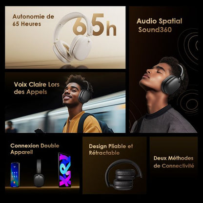 oraimo BoomPop Lite Écouteurs supra-auriculaires sans fil ENC