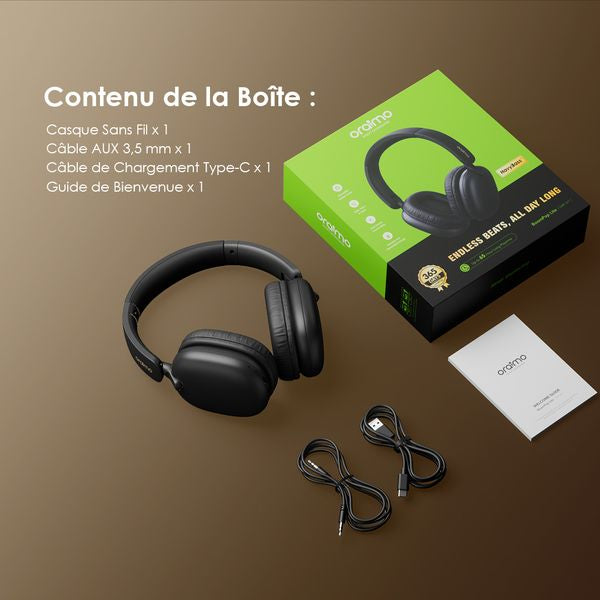 oraimo BoomPop Lite Écouteurs supra-auriculaires sans fil ENC
