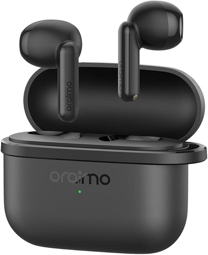 Oraimo OTW-324S SpaceBuds Air Écouteurs sans fil True Wireless avec confort semi-intra-auriculaire et 38 heures d'autonomie - Noir et Blanc