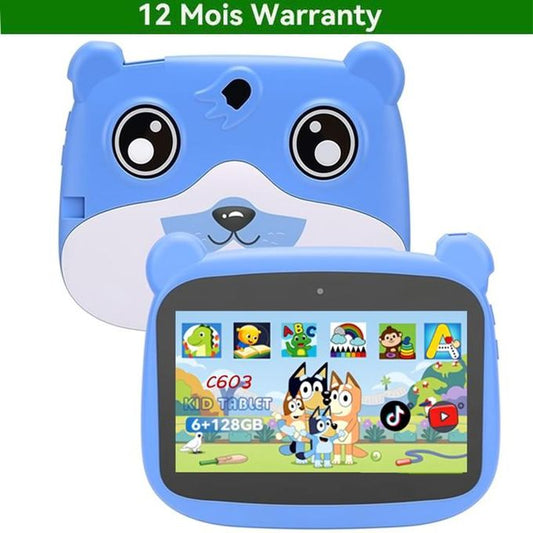 Tablette éducative Easyfun - Écran 7 pouces - 6 Go de RAM - 128 Go de ROM [Bleue