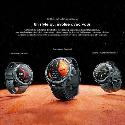 oraimo Watch GT Montre connectée GPS AMOLED 3ATM 1,43" avec deux bracelets interchangeables