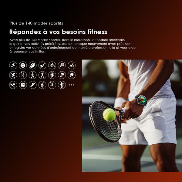 oraimo Watch GT Montre connectée GPS AMOLED 3ATM 1,43" avec deux bracelets interchangeables