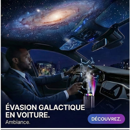 Chargeur voiture rétractable 5 en 1 avec aromathérapie et lumière des étoiles –