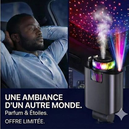 Chargeur voiture rétractable 5 en 1 avec aromathérapie et lumière des étoiles –