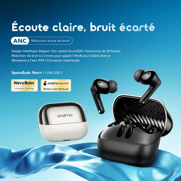 oraimo SpaceBuds Neo+ Écouteurs sans fil ANC Spatial Audio