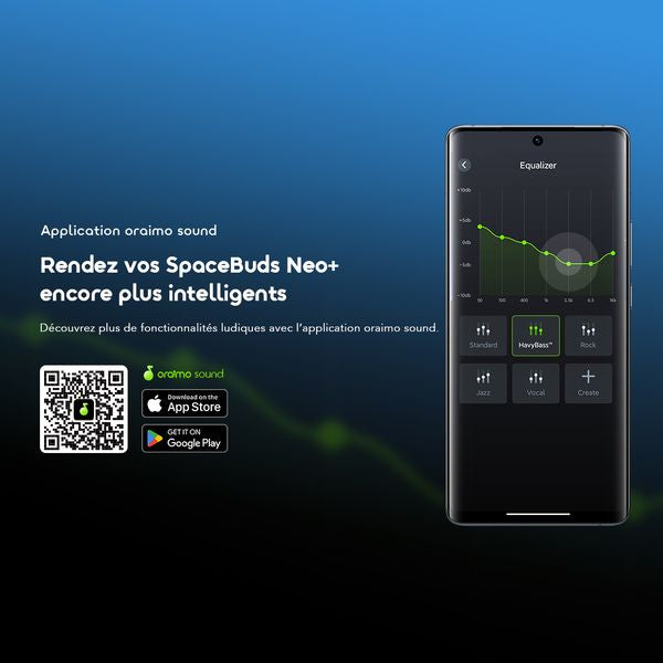 oraimo SpaceBuds Neo+ Écouteurs sans fil ANC Spatial Audio